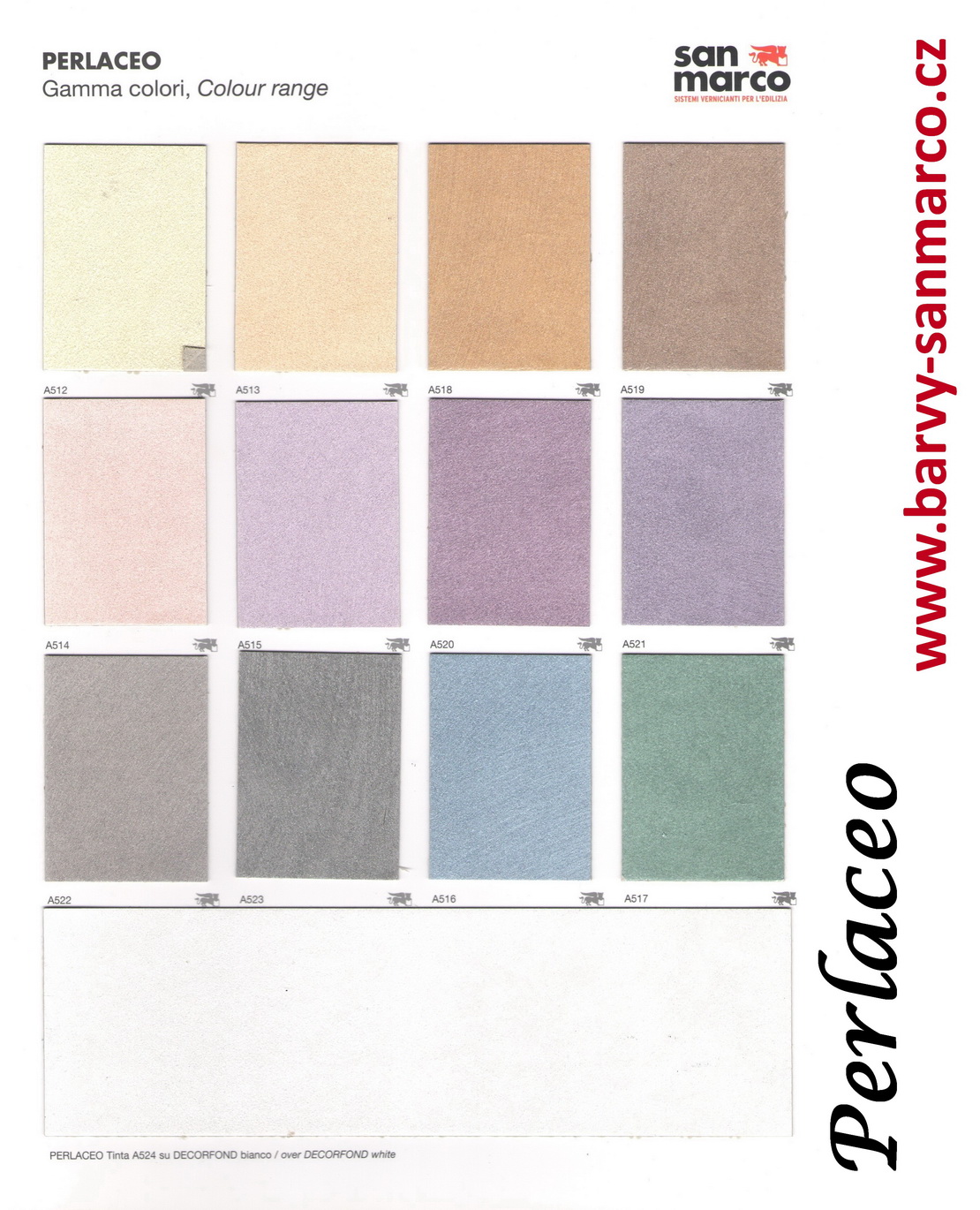 Katalog odstínů Perlaceo